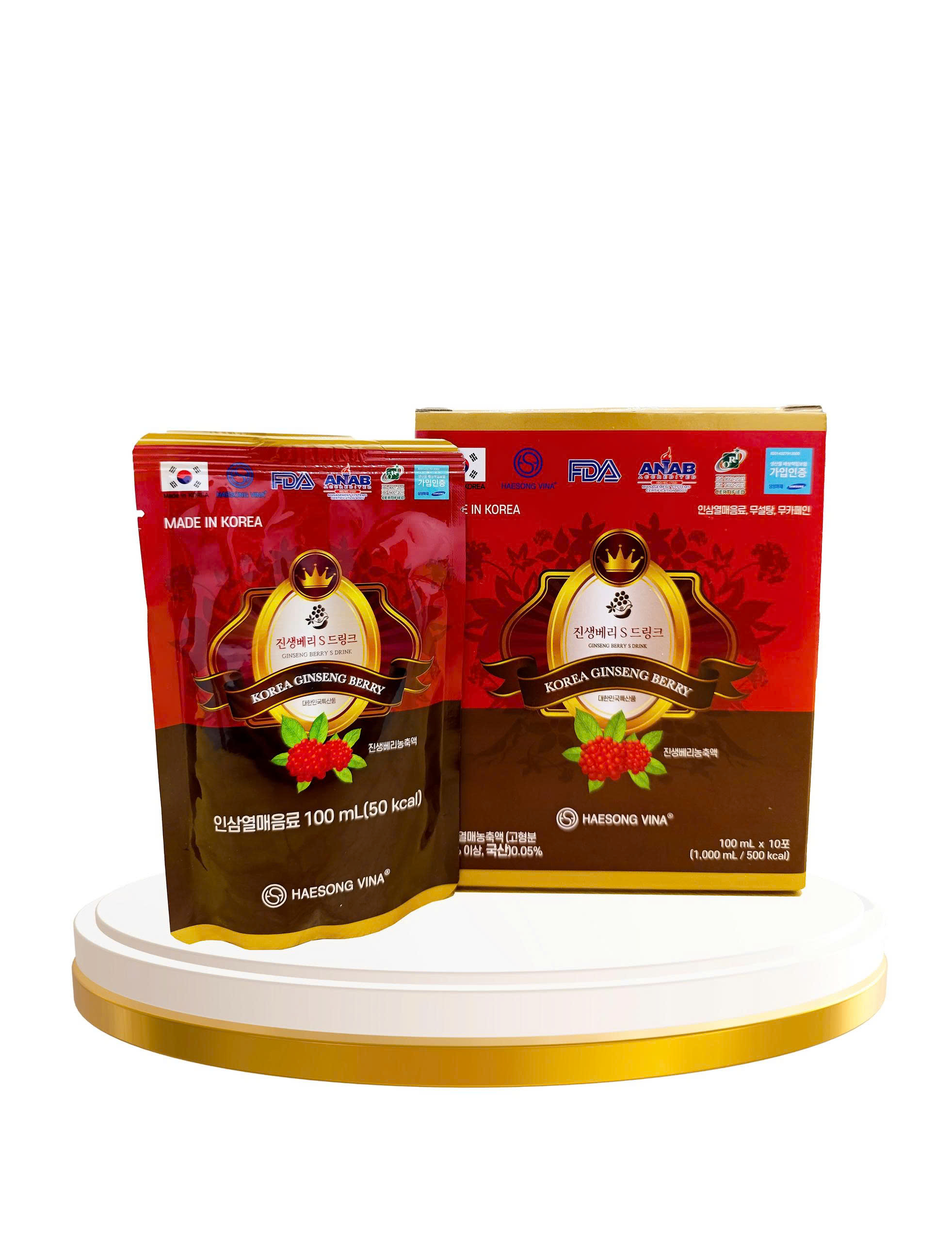 Nước uống Quả Nhân Sâm – Ginseng Berry S Drink (hộp 10 gói + túi)