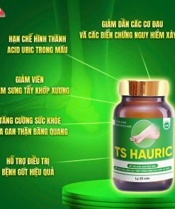Viên uống TS Hauric hỗ trợ giảm acid uric và sưng đau khớp do gout 30v