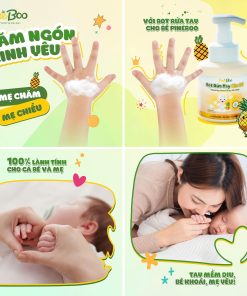 Bọt rửa tay Fuwa3e x Pineboo giảm ngứa, giảm hăm tã trẻ em và bé sơ sinh 300ml