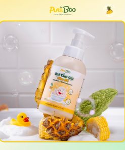 Bọt tắm gội Fuwa3e x Pineboo giảm mụn, giảm rôm sẩy trẻ em và bé sơ sinh, thành phần an toàn 500ml