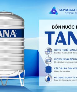 Bồn inox Tân Á đứng 6000L ĐK 1400 (phân phối từ khu vực Bình Định trở ra phía Bắc)
