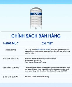 Bồn inox Tân Á đứng 6000L ĐK 1400 (phân phối từ khu vực Bình Định trở ra phía Bắc)