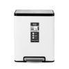 Thùng rác inox 20L nắp bật, chống ồn Eko – Trắng_384625