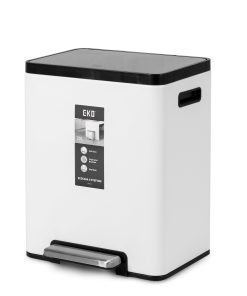 Thùng rác inox 20L nắp bật, chống ồn Eko – Trắng_384625