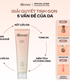 Sữa Rửa Mặt Gạo Thuần Chay Siêu Bọt Microbiome Dinsee Premium Vegan Microbiome Rice Foam Cleanser