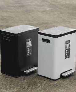 Thùng rác inox 20L nắp bật, chống ồn Eko – Trắng_384625