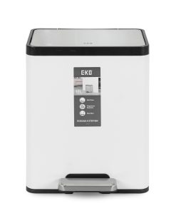 Thùng rác inox 12L nắp bật, chống ồn Eko – Trắng_384623