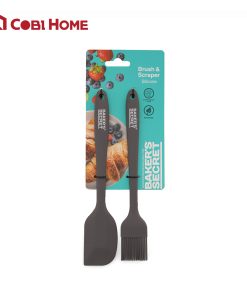 Set dụng cụ làm bánh bằng silicone màu đen gồm Xẻng đảo trộn và Cọ phết bơ dầu_369867