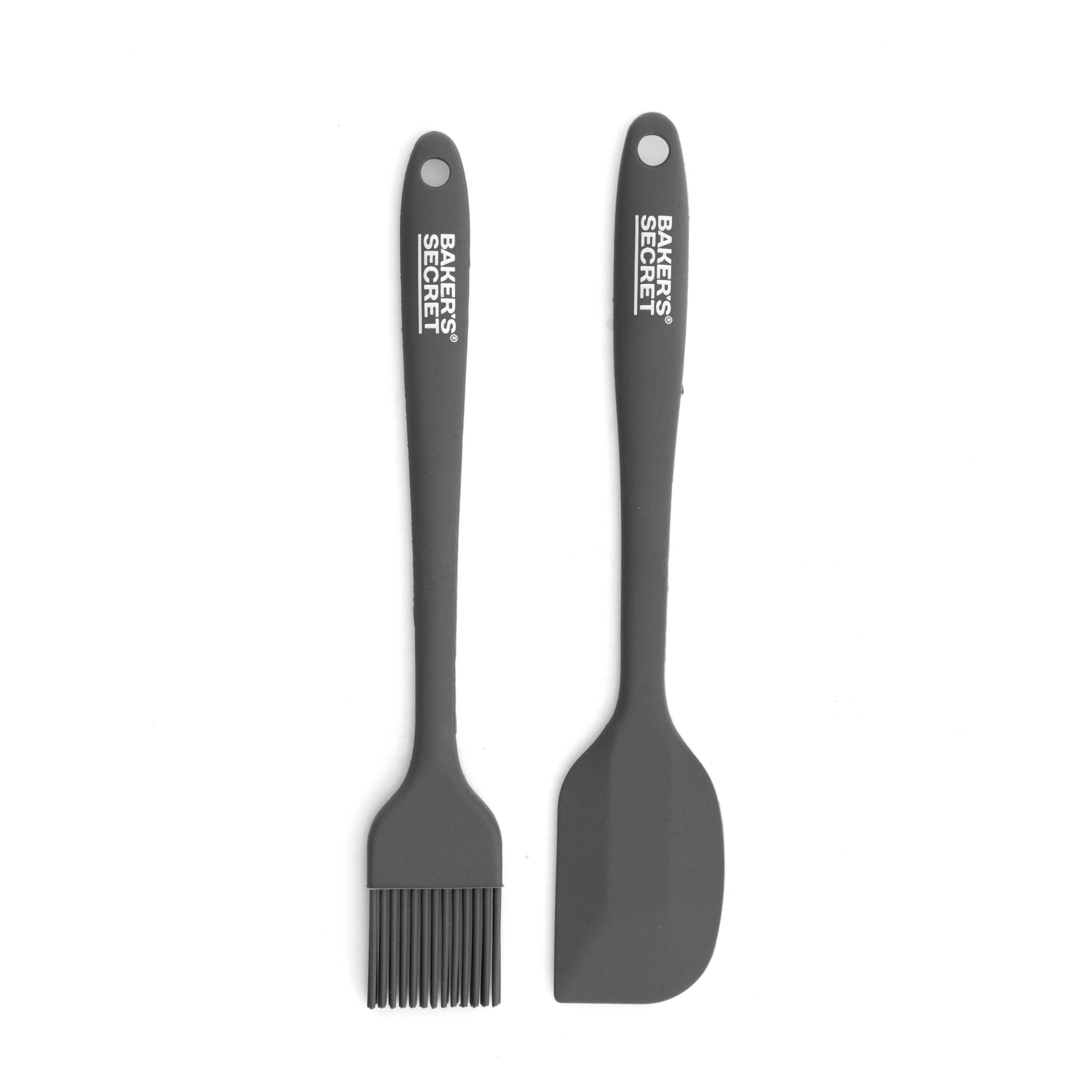 Set dụng cụ làm bánh bằng silicone màu đen gồm Xẻng đảo trộn và Cọ phết bơ dầu_369867
