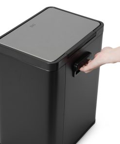 Thùng rác inox 12L nắp bật, chống ồn Eko – Đen_384622