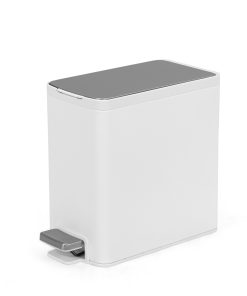 Thùng rác inox 8L nắp bật, chống ồn Eko – Trắng_384620