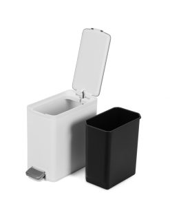 Thùng rác inox 8L nắp bật, chống ồn Eko – Trắng_384620