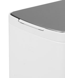 Thùng rác inox 8L nắp bật, chống ồn Eko – Trắng_384620