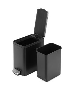 Thùng rác inox 8L nắp bật, chống ồn Eko – Đen_384619