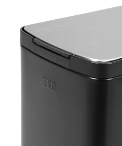 Thùng rác inox 8L nắp bật, chống ồn Eko – Đen_384619