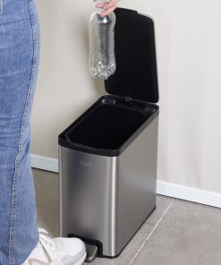 Thùng rác inox 8L nắp bật, chống ồn Eko – Đen_384619