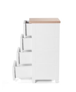Tủ ngăn kéo nhựa màu trắng gồm 4 ngăn có học kéo_391332