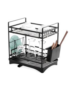 Kệ úp đa năng 2 tầng kèm khay hứng nước – Đen_342590