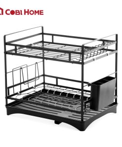 Kệ úp đa năng 2 tầng kèm khay hứng nước – Đen_342590