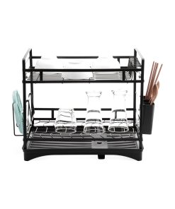 Kệ úp đa năng 2 tầng kèm khay hứng nước – Đen_342590