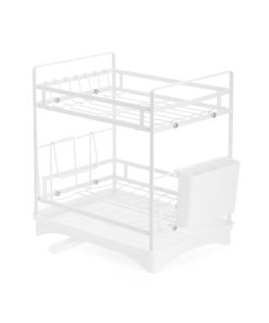 Kệ úp đa năng 2 tầng kèm khay hứng nước – Trắng_342589