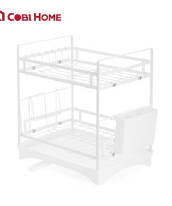 Kệ úp đa năng 2 tầng kèm khay hứng nước – Trắng_342589