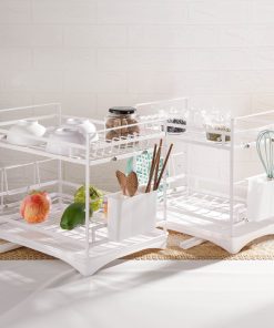 Kệ úp đa năng 2 tầng kèm khay hứng nước – Trắng_342589