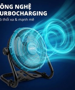 Quạt Để Bàn Tích Điện Kachi MK443 – Gió Turbo Mạnh Mẽ, Xoay 360 Độ, Thiết Kế Di Động Đa Năng