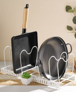 Kệ bếp inox đa năng điều chỉnh được độ dài – Trắng_342301