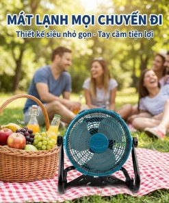 Quạt Để Bàn Tích Điện Kachi MK443 – Gió Turbo Mạnh Mẽ, Xoay 360 Độ, Thiết Kế Di Động Đa Năng