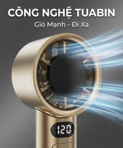 Quạt Cầm Tay Kachi MK442 – 120 Cấp Độ Gió Tuabin, Màn Hình LED Hiển Thị Pin, Bảo Hành 18 Tháng