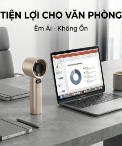 Quạt Cầm Tay Kachi MK442 – 120 Cấp Độ Gió Tuabin, Màn Hình LED Hiển Thị Pin, Bảo Hành 18 Tháng
