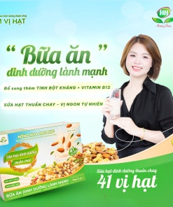 Sữa hạt dinh dưỡng thuần chay Hồng Hoa – Hộp 36 gói, 900gr