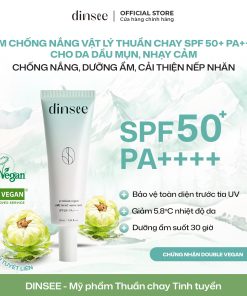 Kem Chống Nắng Vật Lý Thuần Chay Cho Da Dầu Mụn, Nhạy Cảm Dinsee Premium Vegan Mild Moist Sunscreen Spf50+ Pa++++