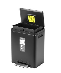 Thùng rác inox 20L nắp bật, chống ồn Eko – Đen_384624