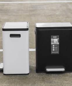 Thùng rác inox 20L nắp bật, chống ồn Eko – Đen_384624