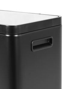Thùng rác inox 20L nắp bật, chống ồn Eko – Đen_384624